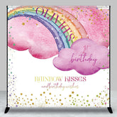 Lofaris Rainbow Kisses Stars Clouds Custom Birthday Backdrop
